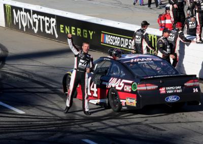 Clint Bowyer snapped a 190 race winless streak Monday, scoring his ninth career Monster Energy NASCAR Cup Series win and first ever at Martinsville Speedway. 