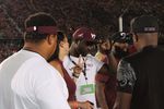 Mike Vick hangs out on the VT sideline