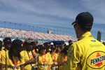 Joey meets Pennzoil guest before the Kobalt 400.